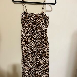 Stradivarius cheetah midi dress